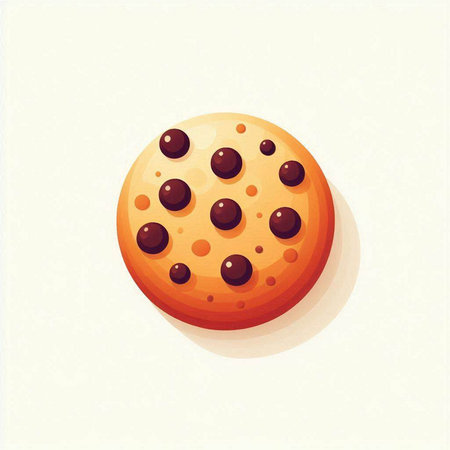 Chocolate chip cookie icon isolated on white background. Vector illustration.のイラスト素材