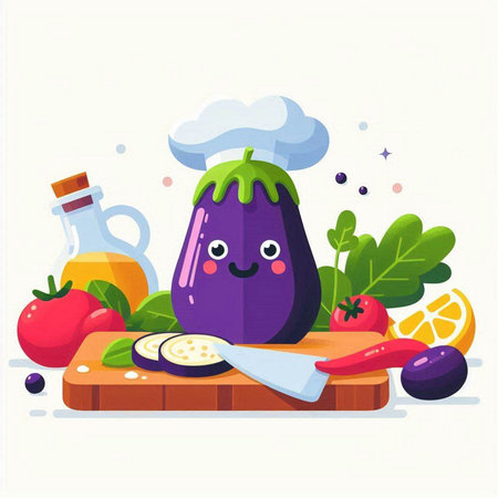Vegetables character for cooking. Vector illustration in cartoon style.のイラスト素材