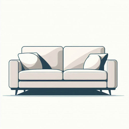 Sofa in flat style. Vector illustration for your design.のイラスト素材