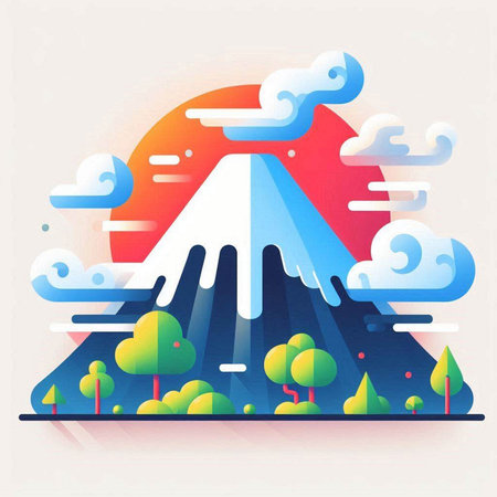 Landscape of the mountains and clouds. Vector illustration. Eps 10のイラスト素材