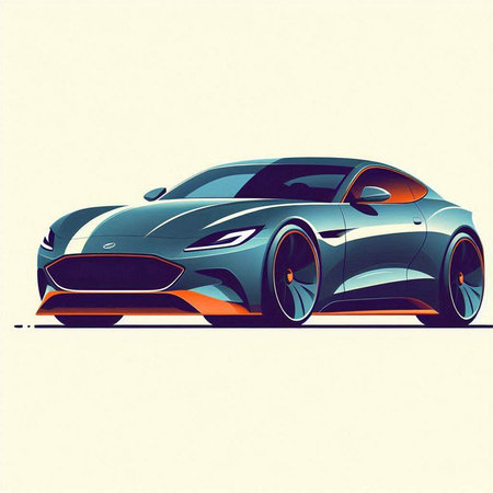 Sketch of a sports car. Vector illustration, EPS 10のイラスト素材