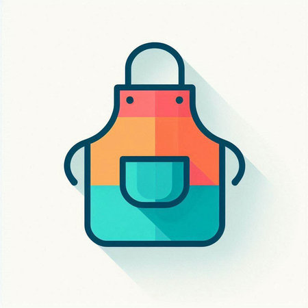 Kitchen apron icon. Flat design style. Vector illustration.のイラスト素材