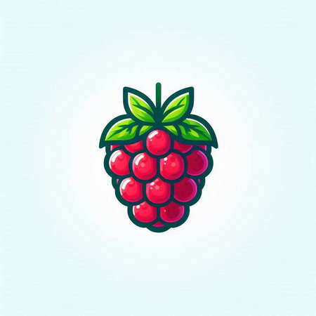 Raspberry icon. Isolated on white background. Vector illustration.のイラスト素材