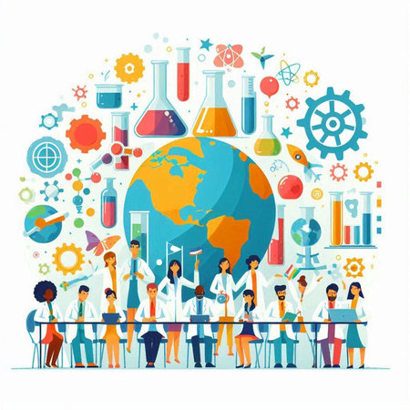 Flat design vector illustration concept of education, science and technology.のイラスト素材