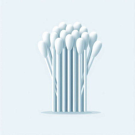 Cotton swabs icon on the white background. Vector illustration.のイラスト素材