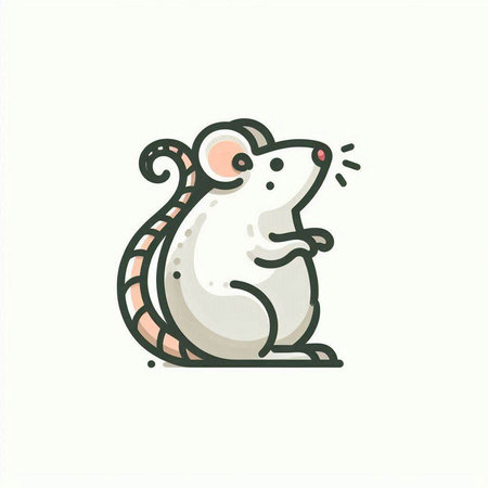 Vector illustration of cute cartoon rat. Isolated on white background.のイラスト素材