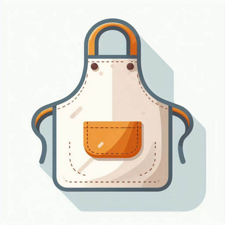 Kitchen apron flat icon. Kitchen apron vector illustration.のイラスト素材