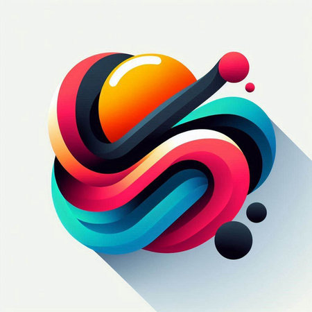 abstract 3d colorful design element with dynamic waves. Vector illustrationのイラスト素材