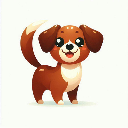 Illustration of a cute cartoon dog isolated on a white background.のイラスト素材
