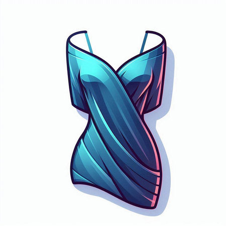 Vector illustration of a beautiful blue swimsuit on a white background.のイラスト素材