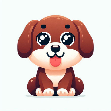 Cute cartoon dog. Vector illustration isolated on a white background.のイラスト素材