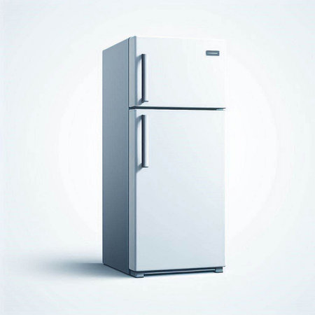 Refrigerator on a white background. 3D rendering. Computer digital drawing.のイラスト素材