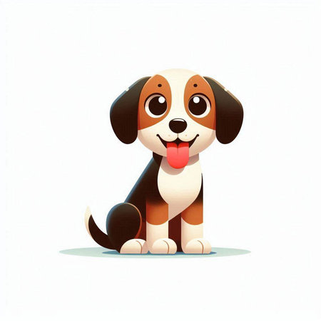 Cute cartoon dog on white background. Vector illustration for your designのイラスト素材