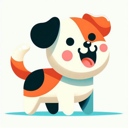 Illustration of a cute cartoon dog. Vector illustration of a dog.のイラスト素材