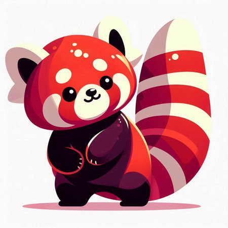 Cute red panda. Vector illustration of a cute animal.のイラスト素材