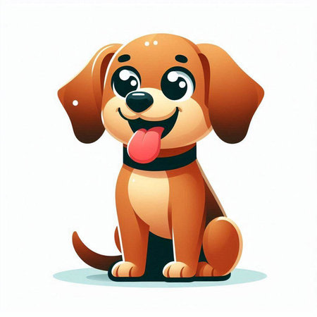 Cute cartoon dog. Vector illustration isolated on a white background.のイラスト素材