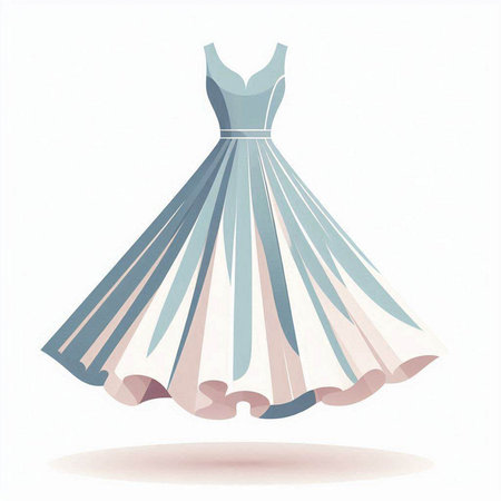 Wedding dress on a white background. Vector illustration in retro style.のイラスト素材