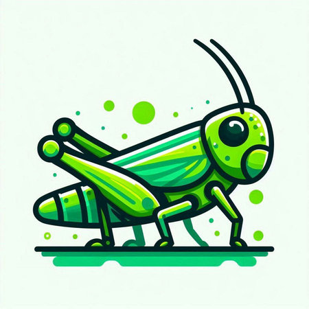 Grasshopper icon. Vector illustration of grasshopper.のイラスト素材