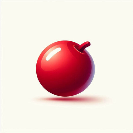 Red apple on a white background. Vector illustration. Eps 10.のイラスト素材