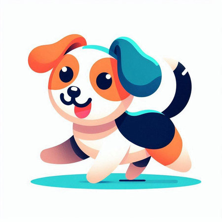 Cute cartoon dog. Vector illustration isolated on a white background.のイラスト素材