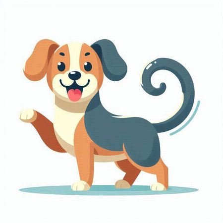 Cute cartoon dog. Vector illustration isolated on a white background.のイラスト素材