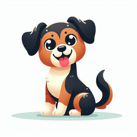 Cute cartoon dog isolated on a white background. Vector illustration.のイラスト素材