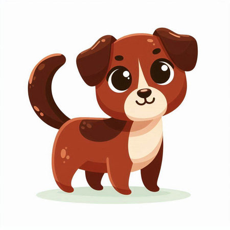 Cute cartoon dog. Vector illustration isolated on a white background.のイラスト素材