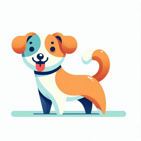 Cartoon dog. Vector illustration of a cute dog on a white background.のイラスト素材