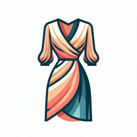 Vector illustration of a beautiful woman's evening dress on a white backgroundのイラスト素材