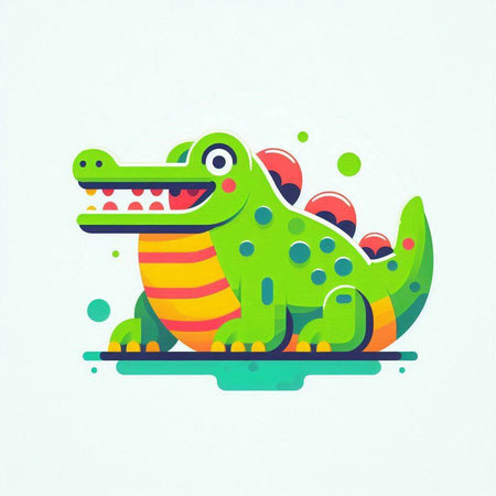 Crocodile. Colorful vector illustration in flat style.のイラスト素材