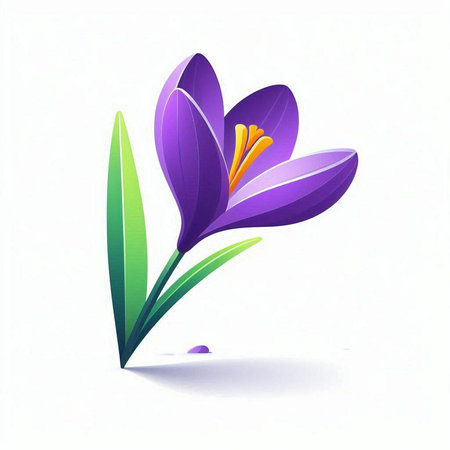 Beautiful spring crocus on a white background. Vector illustration.のイラスト素材