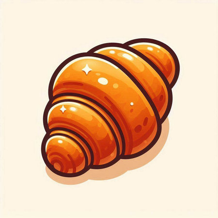 Croissant icon. Vector illustration of a croissant.のイラスト素材
