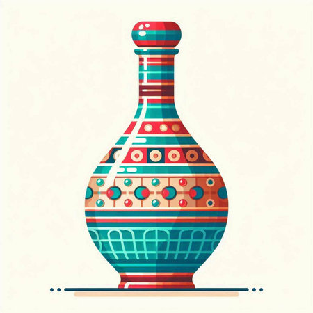 Ceramic vase. Colorful vector illustration in flat style.のイラスト素材
