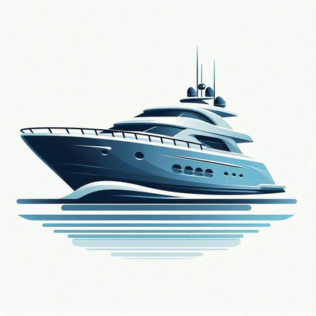 Luxury yacht on the water. Vector illustration. Eps 10のイラスト素材