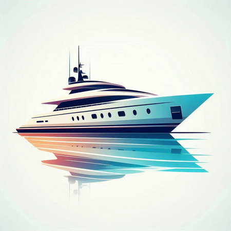 luxury yacht on a light background, vector illustration, eps10のイラスト素材