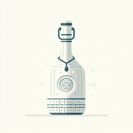 Vintage tequila bottle. Vector illustration in flat design style.のイラスト素材
