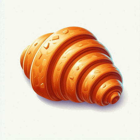 Illustration of a fresh croissant on a white background.のイラスト素材