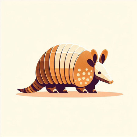 Armadillo. Vector illustration of a cute little armadillo.のイラスト素材