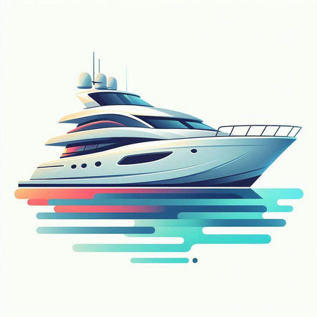luxury yachts on the water, vector illustration, EPS10のイラスト素材