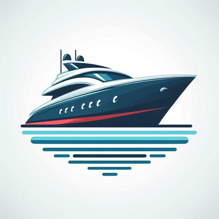 luxury yacht in the sea, vector illustration, eps10のイラスト素材