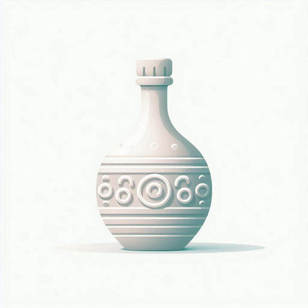 Ceramic vase on a white background. Vector illustration.のイラスト素材