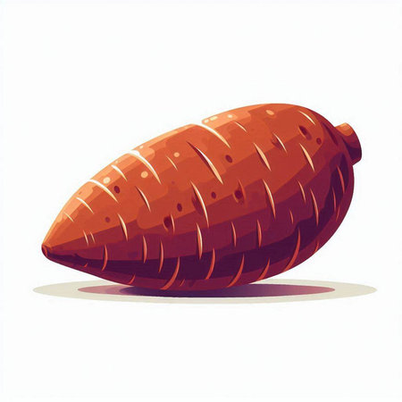 Sweet potato isolated on white background. Vector illustration in cartoon style.のイラスト素材