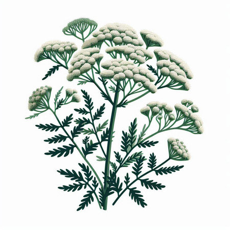 Hand drawn vector illustration of Achillea millefolium.のイラスト素材