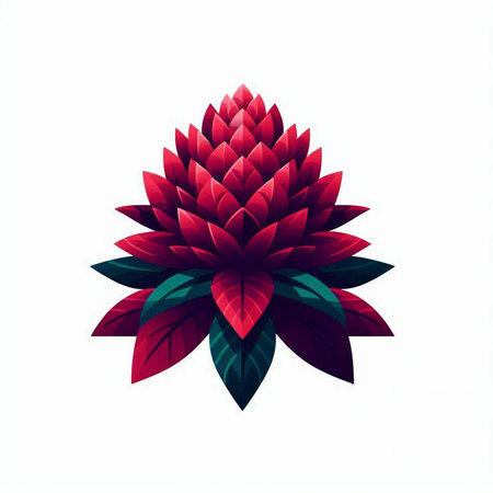 Red flower on a white background. Vector illustration. Eps 10.のイラスト素材