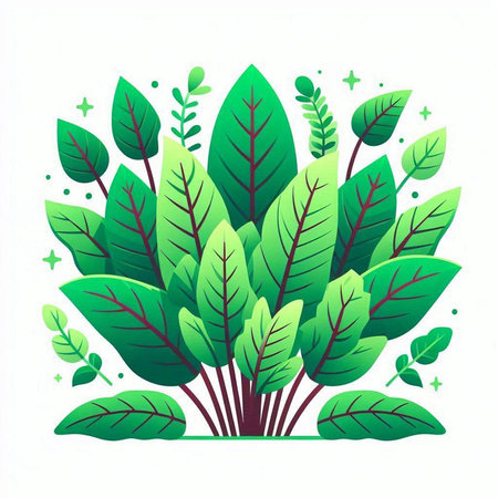 Green leaves on a white background. Vector illustration for your design.のイラスト素材