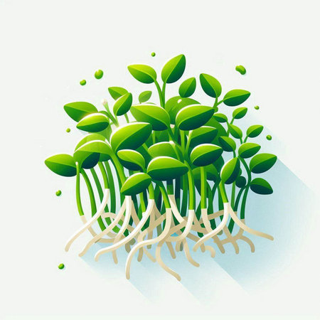 Microgreens on white background. Vector illustration for your design.のイラスト素材