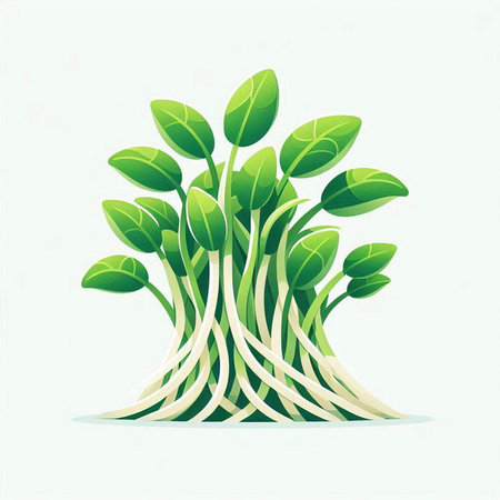 green sprouts on white background, vector illustration, eps10のイラスト素材