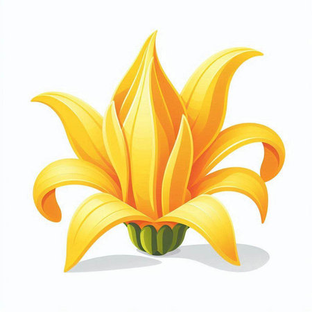 Flower of yellow lily isolated on white background. Vector illustration.のイラスト素材