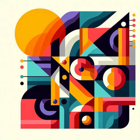 Abstract colorful background with geometric elements. Vector illustration for your design.のイラスト素材