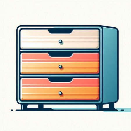 Cabinet with drawers. Vector illustration in flat style.のイラスト素材